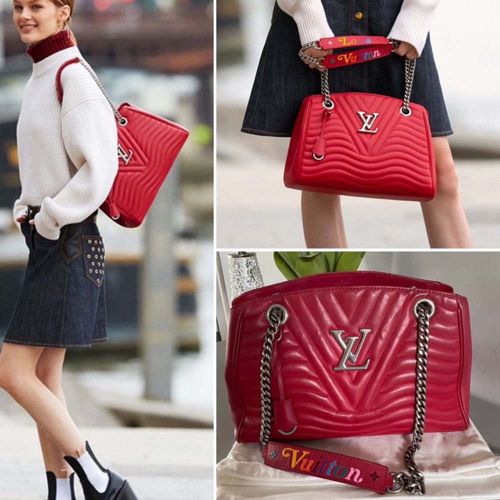 Louis Vuitton New Wave Chain Calfskin Tote Ecarlate